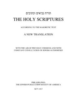 THE HOLY SCRIPTURES - Jewish Publication Society