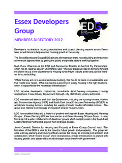 Essex Developers Group - Thames Gateway