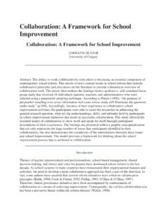 Collaboration: A Framework for School Improvement - ed