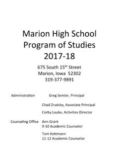 Marion High School Program of Studies 2017-18