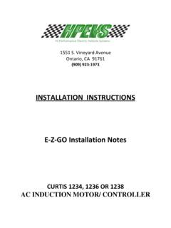 INSTALLATION INSTRUCTIONS E-Z-GO Installation Notes