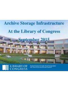 Archive Storage Infrastructure At the Library of Congress ...