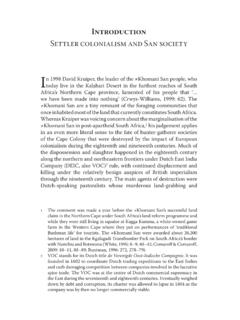 Settler colonialism and San society - Ohio University …