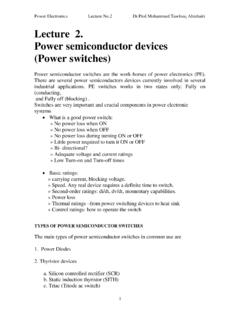Lecture 2. Power semiconductor devices (Power switches)