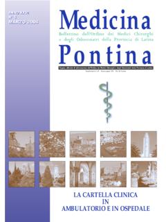 ANNO XXVI N&#176; 1 MARZO 2004 Pontina - Ordine Medici Latina