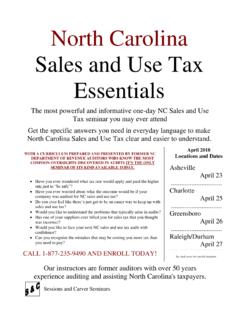 Sales and Use Tax Essentials - Sessions and Carver