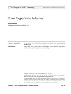 Power Supply Noise Reduction - Designer’s Guide