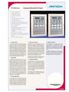 FP 2000 Series Analogue Addressable Fire Panels - …