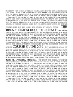 THE BRONX HIGH SCHOOL OF SCIENCE
