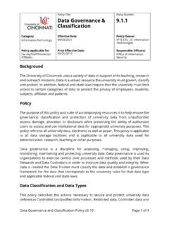 Data Governance and Classification Policy