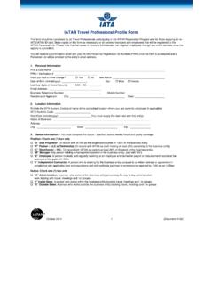 IATAN Travel Professional Profile Form (Doc 102)