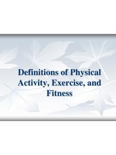 Definitions of Physical Activity, Exercise, and Fitness