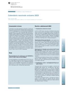 Calendario vaccinale svizzero 2021 - Federal Council