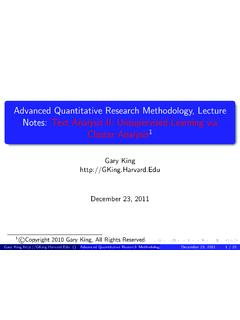 Advanced Quantitative Research Methodology, Lecture …