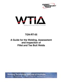 Assessment and Inspection of Fillet and Tee Butt Welds