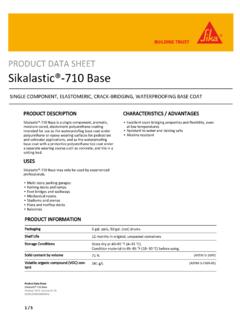 PRODUCT DATA SHEET Sikalastic&#174;-710 Base