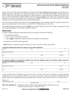 Application For Tinted Window Exemption - New York DMV