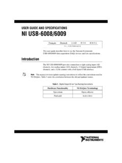 NI USB-6008/6009 User Guide and Specifications