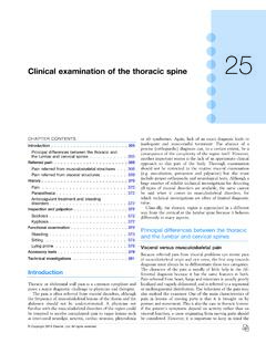 25 - Clinical examination of the thoracic spine