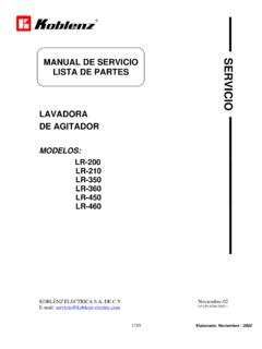 MANUAL DE SERVICIO LAVADORA AGITADOR LR …