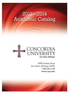 Table of Contents - Concordia University Ann Arbor