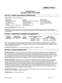 SULFURIC ACID MATERIAL SAFETY DATA SHEET