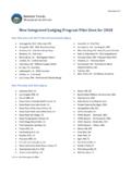 New Integrated Lodging Program Pilot Sites for 2018