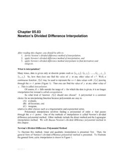 Chapter 05.03 Newton’s Divided Difference Interpolation