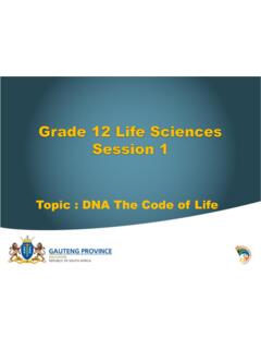 Topic : DNA The Code of Life - Sci-Bono
