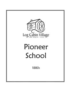 Pioneer School Curriculum 2013 kp ... - Log Cabin Village