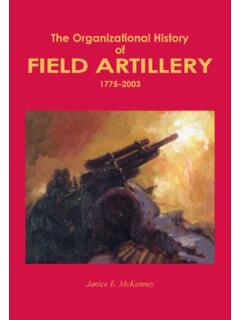 Field Artillery - United States Army Center of Military ...
