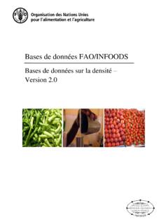 Bases de donn&#233;es FAO/INFOODS