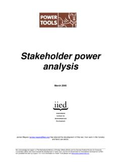 Stakeholder power analysis