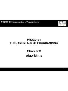 Chapter 3 Algorithms - FTMS