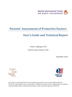 Parents’ Assessment of Protective Factors