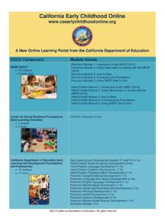 California Early Childhood Online