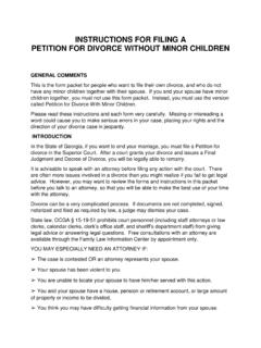INSTRUCTIONS FOR FILING A PETITION FOR DIVORCE …