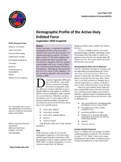 Demographic Profile of the Active-Duty Enlisted Force