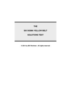 THE SIX SIGMA YELLOW BELT SOLUTIONS TEXT