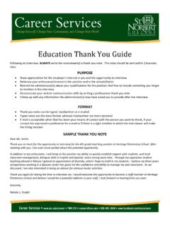 Education Thank You Guide - St. Norbert College