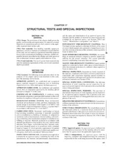CHAPTER 17 STRUCTURAL TESTS AND SPECIAL INSPECTIONS