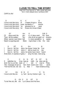 I LOVE TO TELL THE STORY - Hymn Chords