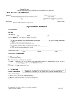 Original Petition for Divorce