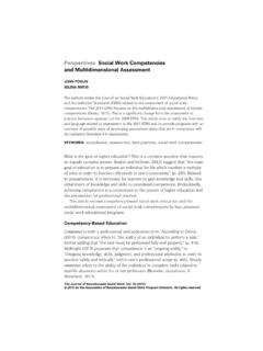 Social Work Competencies and Multidimensional …