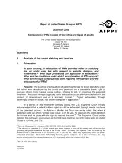 Report of United States Group of AIPPI Question …