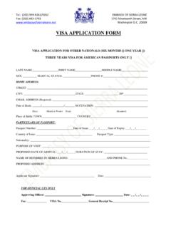 Visa Application Form - Republic of Sierra Leone Embassy ...