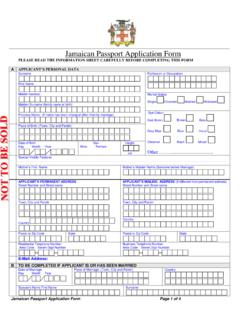 Jamaica Passport Application Form - …