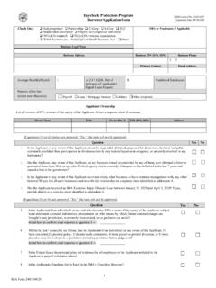 Paycheck Protection Program Borrower Application Form