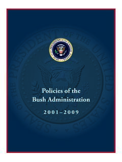 Policies of the Bush Administration