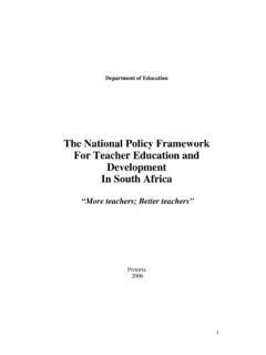 National Policy Framework for Teacher Education and ...